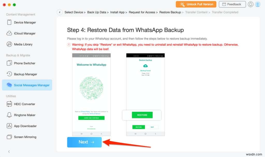 Cách chuyển dữ liệu WhatsApp từ Android sang iPhone 