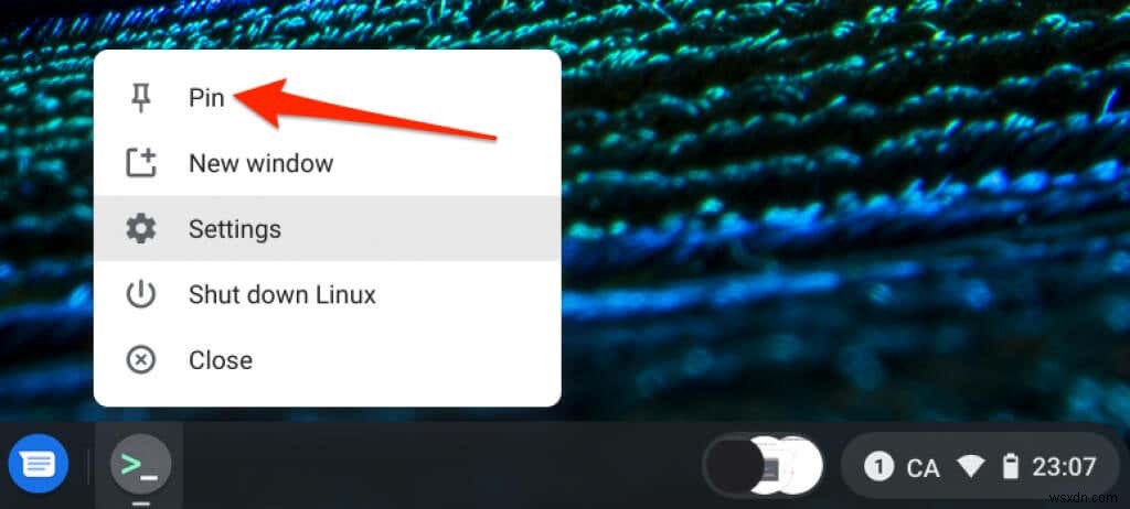 Cách mở Thiết bị đầu cuối Linux trên Chromebook 