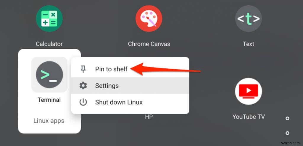 Cách mở Thiết bị đầu cuối Linux trên Chromebook 