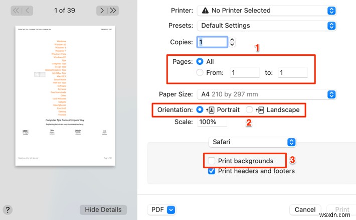 Cách lưu trang web dưới dạng PDF trên Mac và Windows 