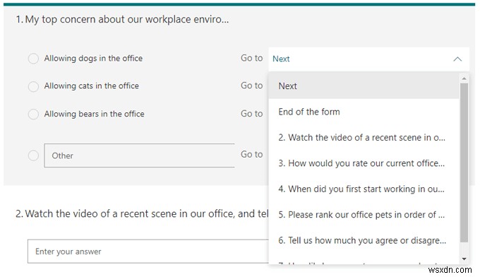 Cách sử dụng Microsoft Forms 