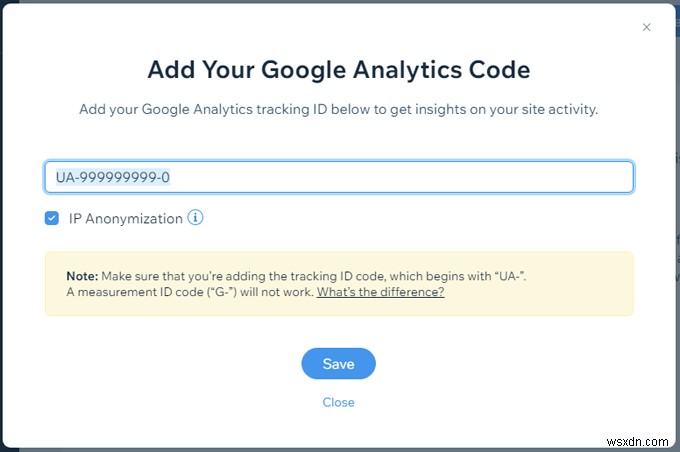 Cách thêm Google Analytics vào Wix 