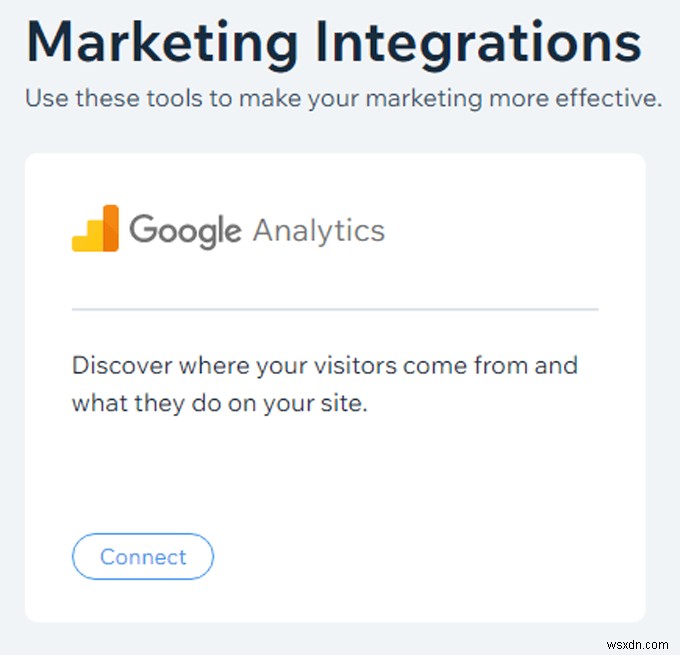 Cách thêm Google Analytics vào Wix 