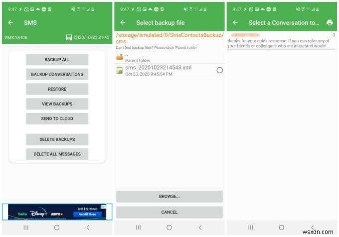 Cách in tin nhắn văn bản từ Android 