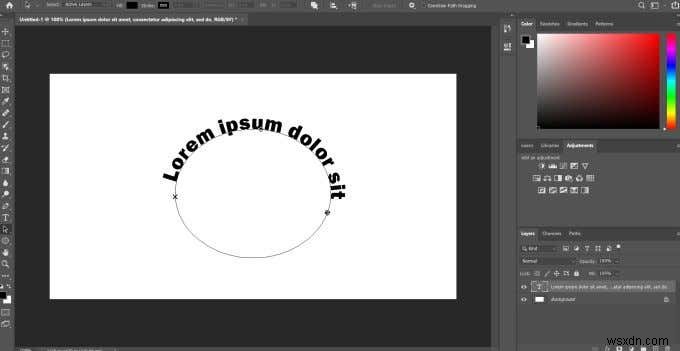 Làm thế nào để uốn cong văn bản trong Photoshop 