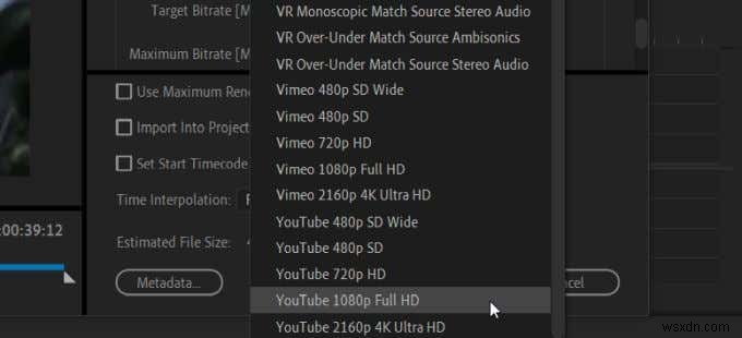 Cách xuất video từ Premiere Pro sang mạng xã hội 