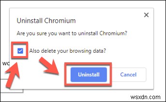 Cách gỡ cài đặt Chromium 