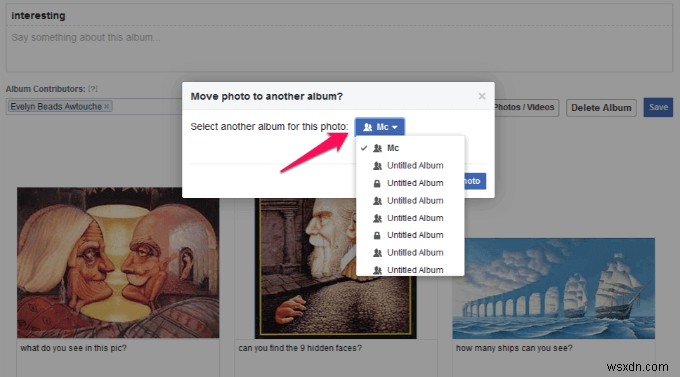 Di chuyển ảnh sang một album khác trong Facebook 