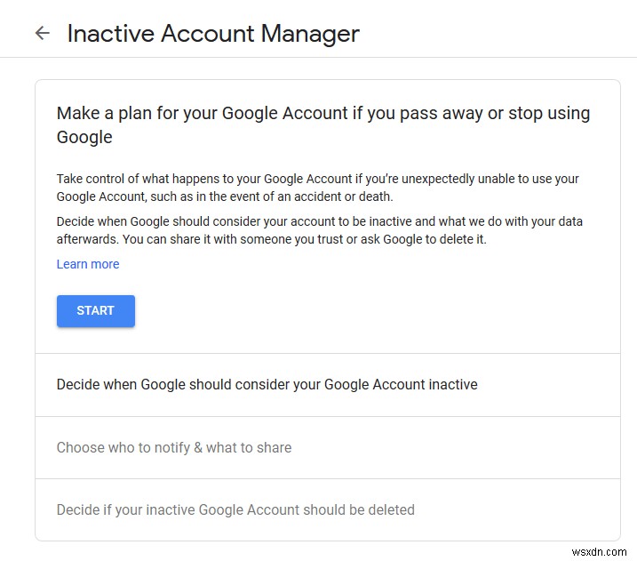 Cách kích hoạt Trình quản lý tài khoản không hoạt động của Google