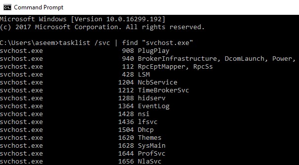 Xem danh sách dịch vụ được lưu trữ bởi quy trình svchost.exe trong Windows 
