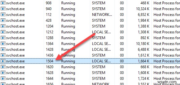 Xem danh sách dịch vụ được lưu trữ bởi quy trình svchost.exe trong Windows 