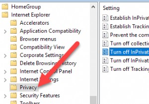 Tắt hoặc tắt tính năng Duyệt web riêng tư trong Internet Explorer và Microsoft Edge 