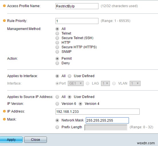 Hạn chế quyền truy cập vào Switch Cisco dựa trên địa chỉ IP 