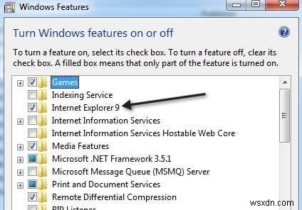 Gỡ cài đặt và cài đặt lại IE trong Windows 7 