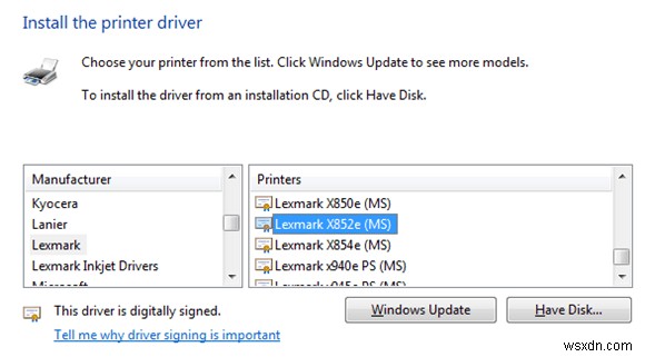 Chia sẻ Máy in từ XP sang Windows 7/8/10 
