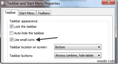 Sử dụng các biểu tượng nhỏ trên thanh tác vụ và màn hình Windows 7/8/10 
