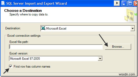 Xuất dữ liệu SQL sang Excel với tiêu đề cột 