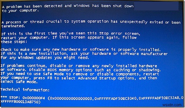 Cách khắc phục lỗi dừng:0x000000F4 lỗi màn hình xanh trong Windows 