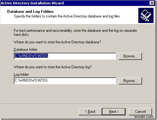 Windows 2003 Active Directory Setup:dcpromo 