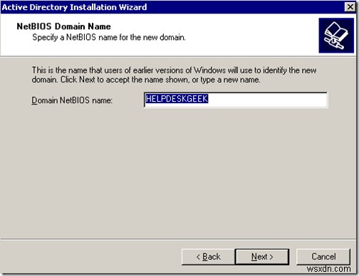 Windows 2003 Active Directory Setup:dcpromo 