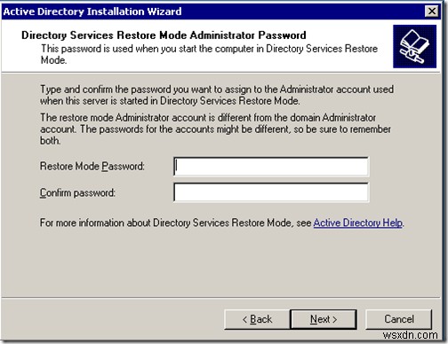 Windows 2003 Active Directory Setup:dcpromo 