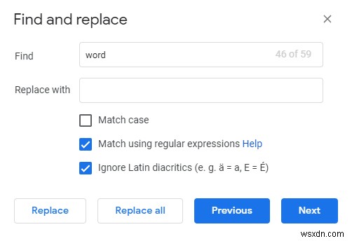 Cách tìm và thay thế các từ trong MS Word và Google Docs 