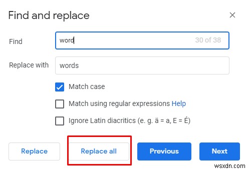 Cách tìm và thay thế các từ trong MS Word và Google Docs 