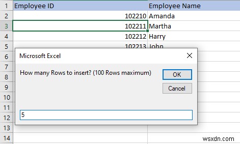 Cách Chèn Nhanh Nhiều Hàng trong Excel 