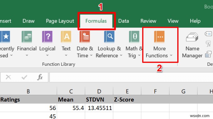 Cách tính điểm Z trong Excel 