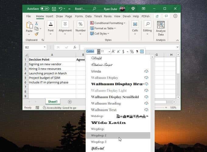 4 cách sử dụng dấu kiểm trong Excel 