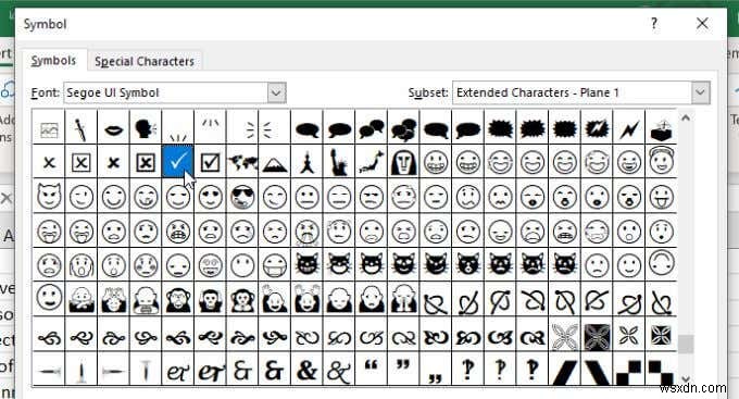 4 cách sử dụng dấu kiểm trong Excel 