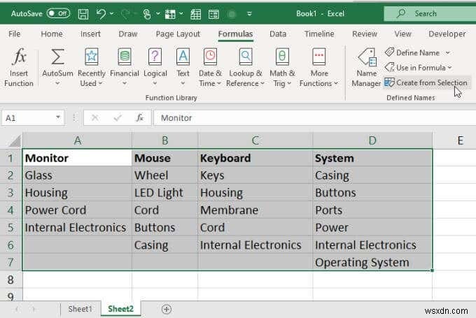 Cách tạo nhiều danh sách thả xuống được liên kết trong Excel 