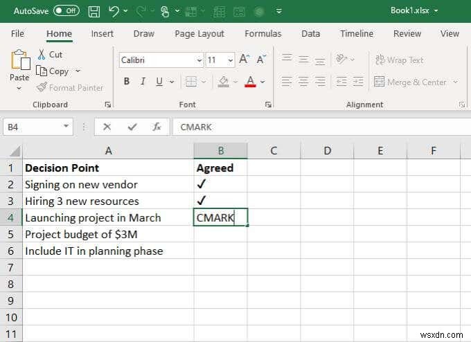 4 cách sử dụng dấu kiểm trong Excel 