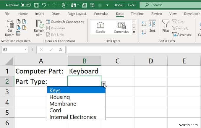 Cách tạo nhiều danh sách thả xuống được liên kết trong Excel 