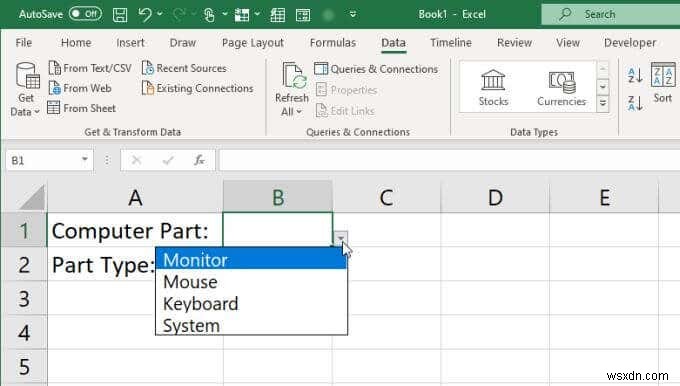 Cách tạo nhiều danh sách thả xuống được liên kết trong Excel 