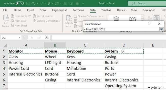 Cách tạo nhiều danh sách thả xuống được liên kết trong Excel 