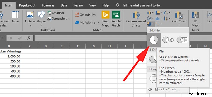 Cách tạo biểu đồ hình tròn trong Excel 