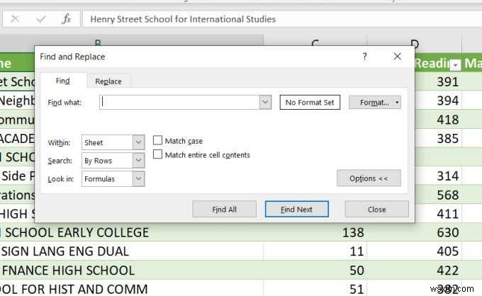 Cách tìm kiếm trong Excel 