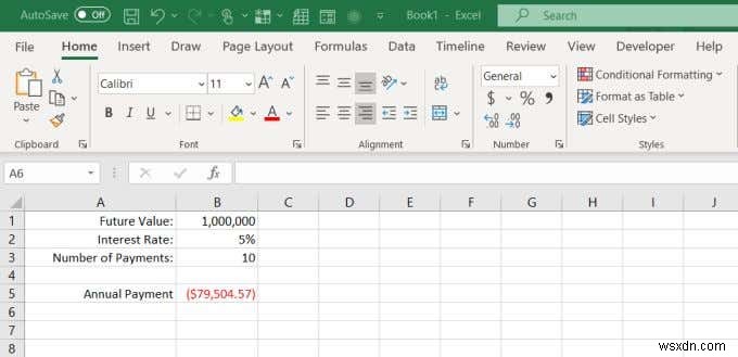 Cách sử dụng hàm PMT trong Excel 