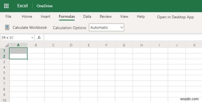 Sự khác biệt giữa Microsoft Excel Online và Excel cho máy tính để bàn 