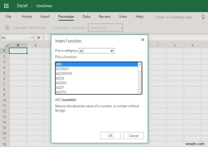 Sự khác biệt giữa Microsoft Excel Online và Excel cho máy tính để bàn 