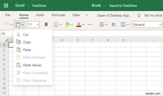 Sự khác biệt giữa Microsoft Excel Online và Excel cho máy tính để bàn 