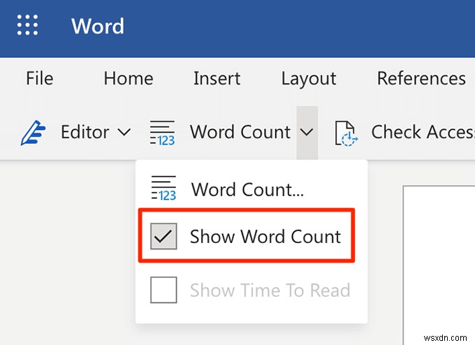 Cách hiển thị số lượng từ trong Microsoft Word 