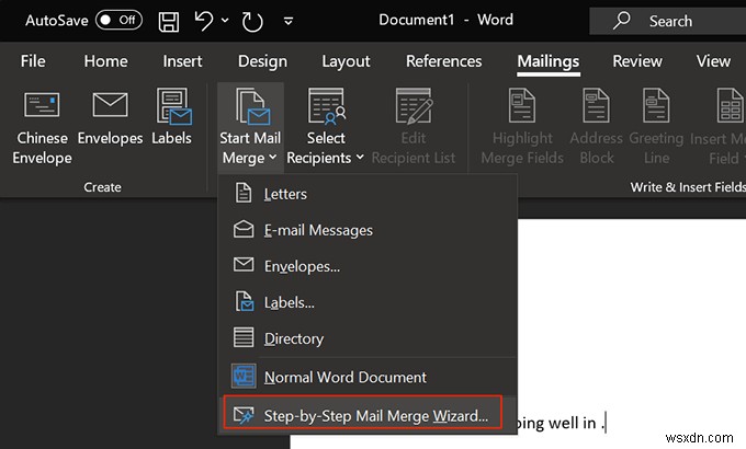 Cách tạo kết hợp thư trong Microsoft Word 