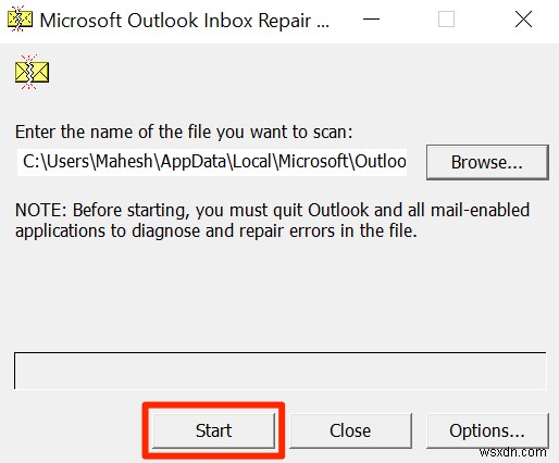 Cách khắc phục Outlook bị kẹt khi tải hồ sơ 