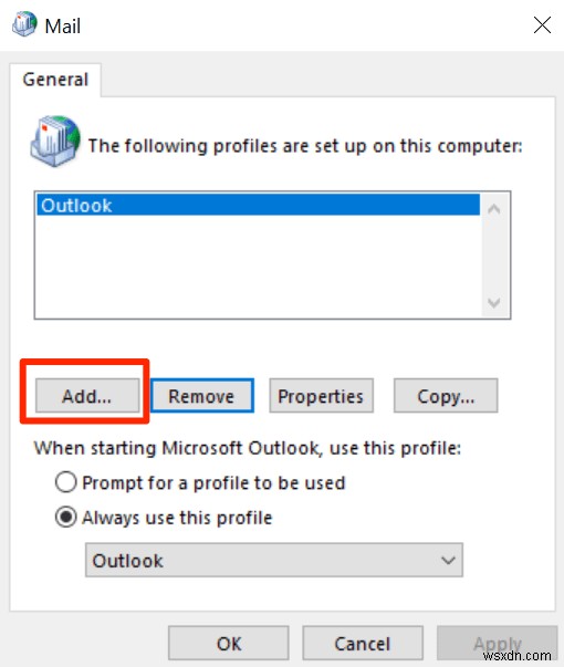 Cách khắc phục Outlook bị kẹt khi tải hồ sơ 