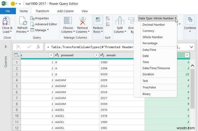 Cách Chèn CSV hoặc TSV vào một trang tính Excel 