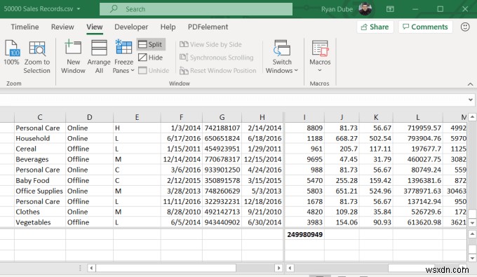 Cách sửa một hàng trong Excel 