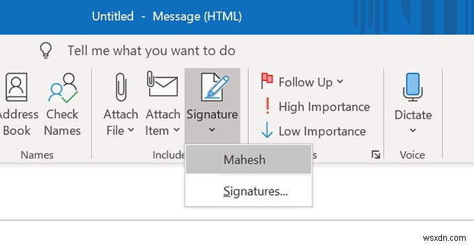 Cách thêm chữ ký trong Outlook 