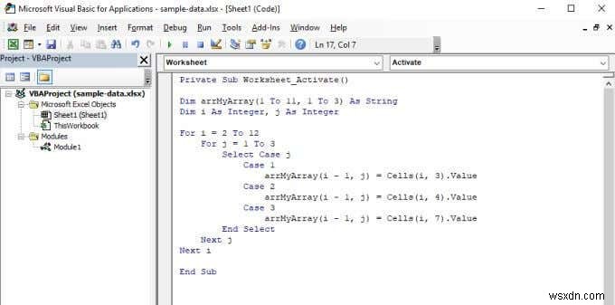 Mảng VBA trong Excel là gì và cách lập trình một 